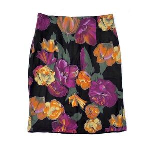Vintage 90s Michael K. & Company Multicolor Floral Retro Flower Skirt